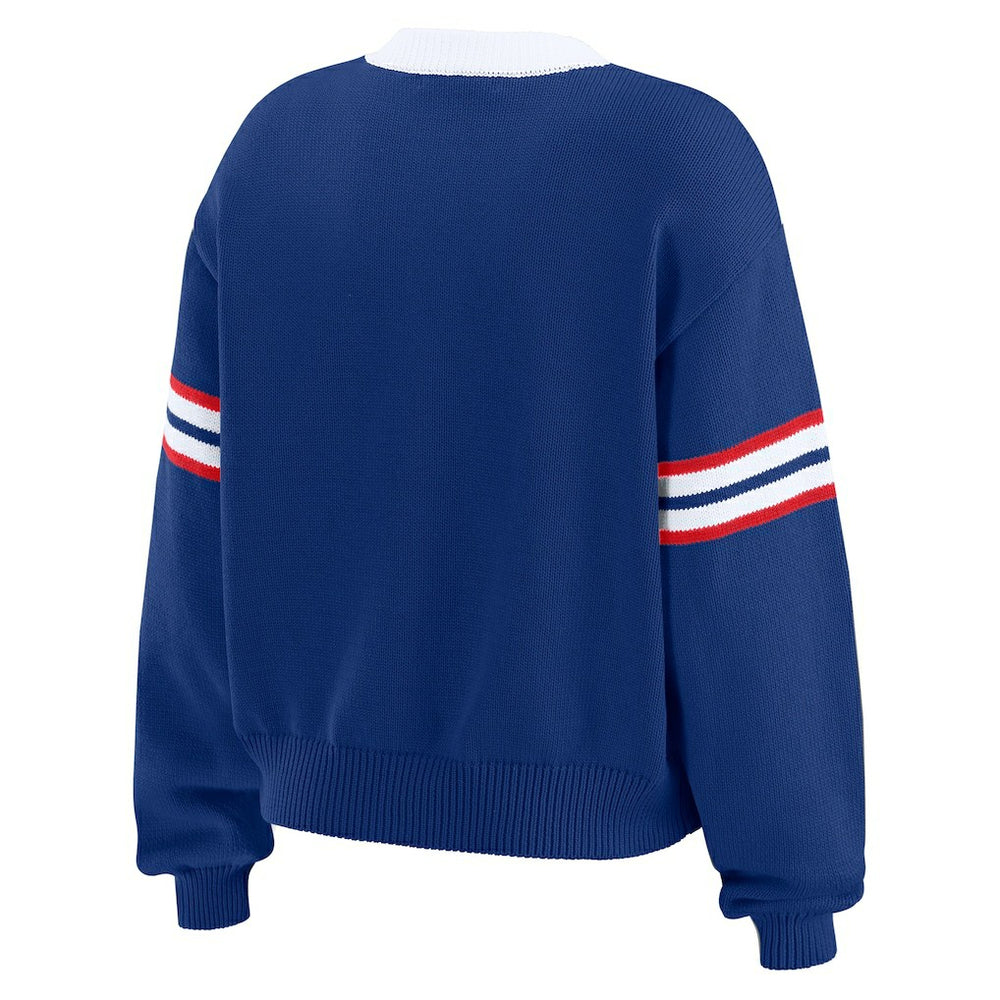 Buffalo Bills WEAR by Erin Andrews Women's Lace-Up Sweater Royal