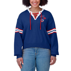 Buffalo Bills WEAR by Erin Andrews Women's Lace-Up Sweater Royal