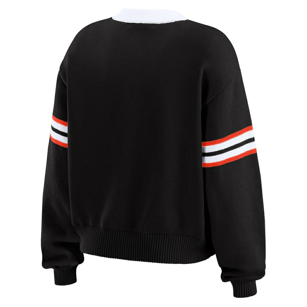 Cincinnati Bengals WEAR by Erin Andrews Women's Lace-Up Sweater Black
