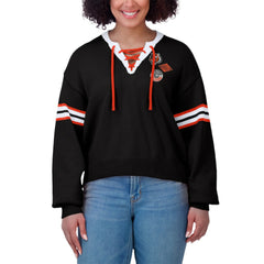 Cincinnati Bengals WEAR by Erin Andrews Women's Lace-Up Sweater Black