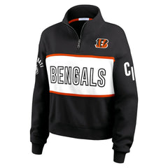 Cincinnati Bengals WEAR by Erin Andrews Women's Quarter-Zip Jacket Black