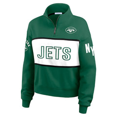New York Jets WEAR by Erin Andrews Women's Quarter-Zip Jacket Green