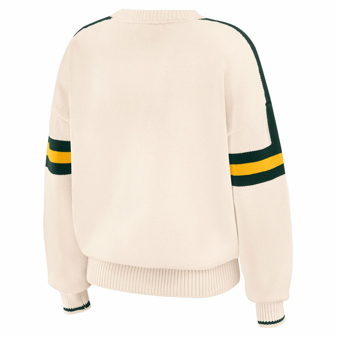 Green Bay Packers WEAR by Erin Andrews Women's Stripe Pullover Sweater Cream
