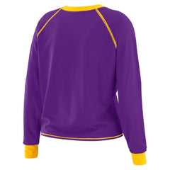 Minnesota Vikings WEAR by Erin Andrews Women's Tie-Front Long Sleeve T-Shirt Purple