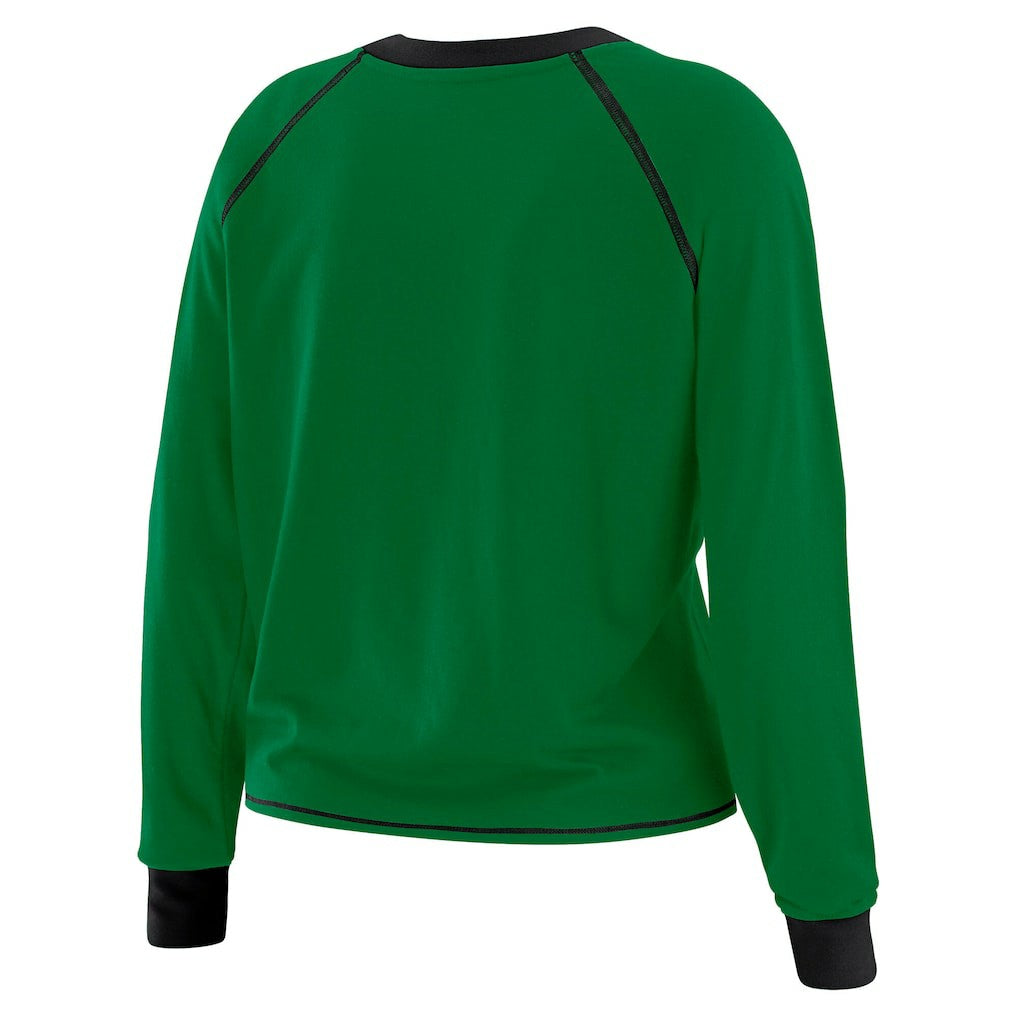 New York Jets WEAR by Erin Andrews Women's Tie-Front Long Sleeve T-Shirt Green