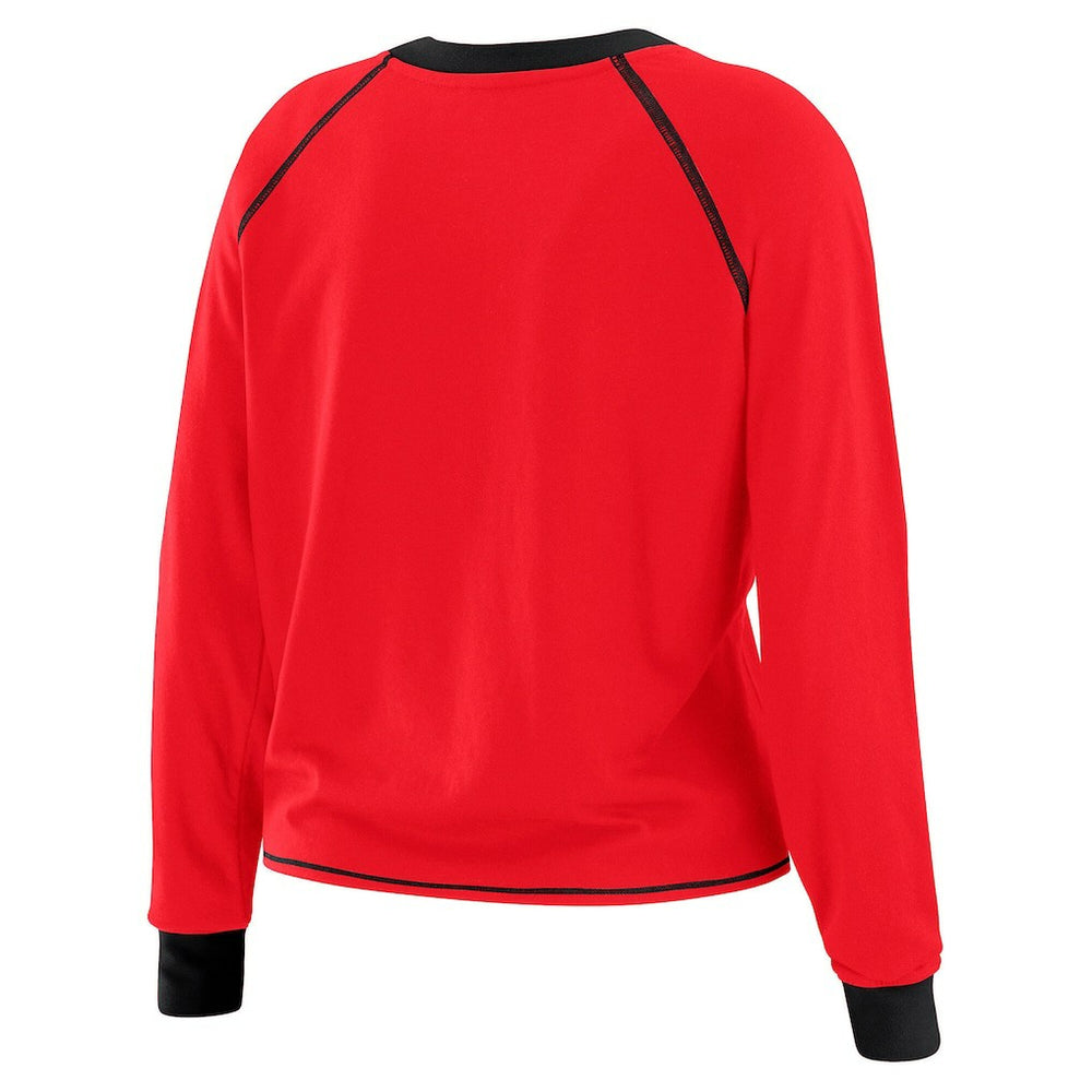 San Francisco 49ers WEAR by Erin Andrews Women's Tie-Front Long Sleeve T-Shirt Scarlet