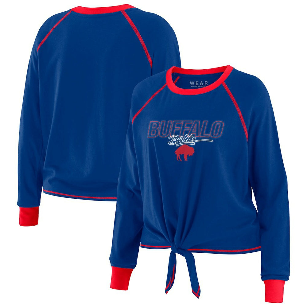 Buffalo Bills WEAR by Erin Andrews Women's Tie-Front Long Sleeve T-Shirt Royal