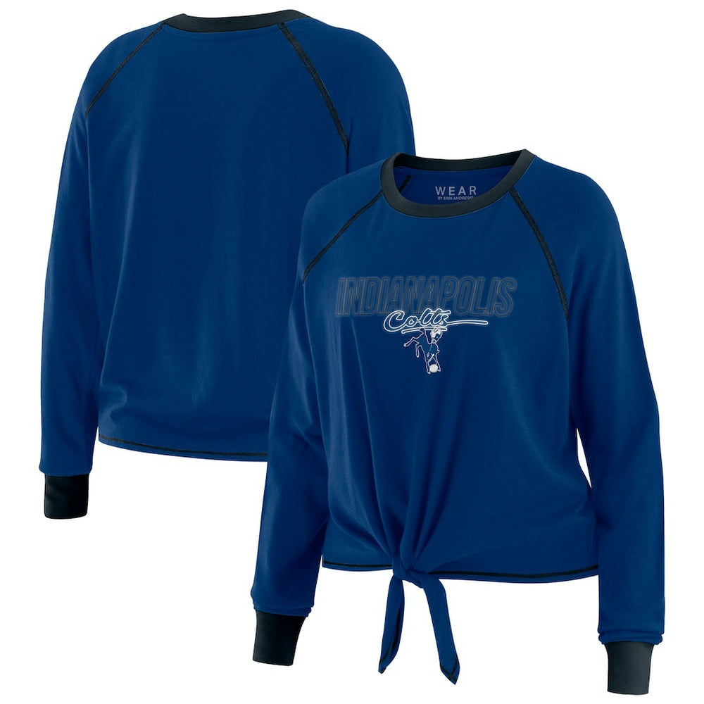 Indianapolis Colts WEAR by Erin Andrews Women's Tie-Front Long Sleeve T-Shirt Royal