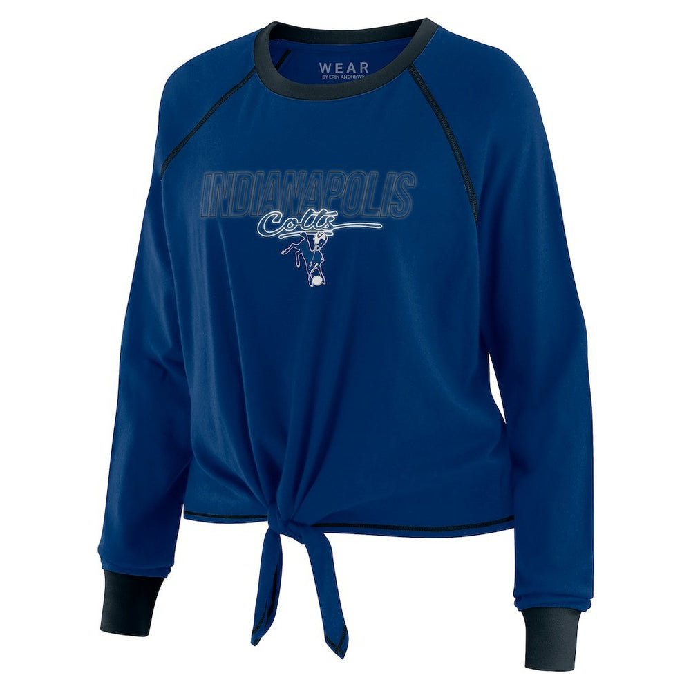 Indianapolis Colts WEAR by Erin Andrews Women's Tie-Front Long Sleeve T-Shirt Royal