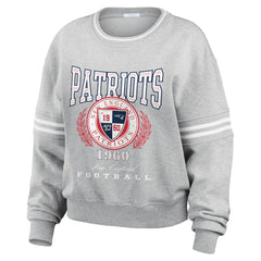 New England Patriots WEAR by Erin Andrews Women's Pullover Sweatshirt Heather Gray