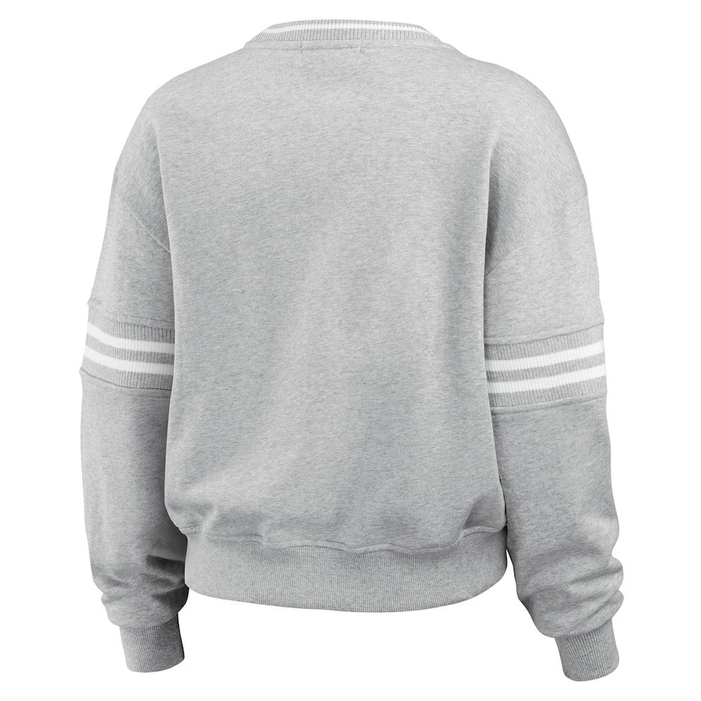 New England Patriots WEAR by Erin Andrews Women's Pullover Sweatshirt Heather Gray