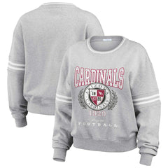 Arizona Cardinals WEAR by Erin Andrews Women's Cropped Pullover Sweatshirt Heather Gray