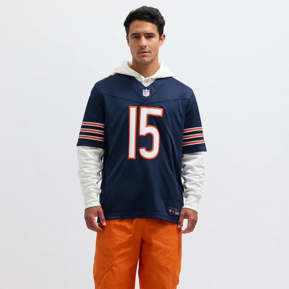 Nike Rome Odunze Chicago Bears Vapor F.U.S.E. Limited Jersey Navy
