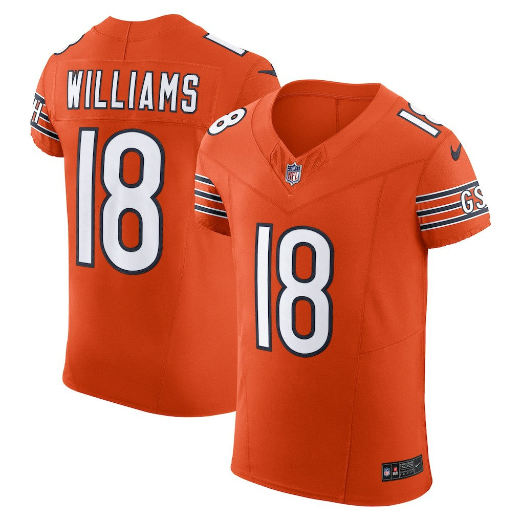 Nike Caleb Williams Chicago Bears Alternate Vapor F.U.S.E. Elite Jersey Orange