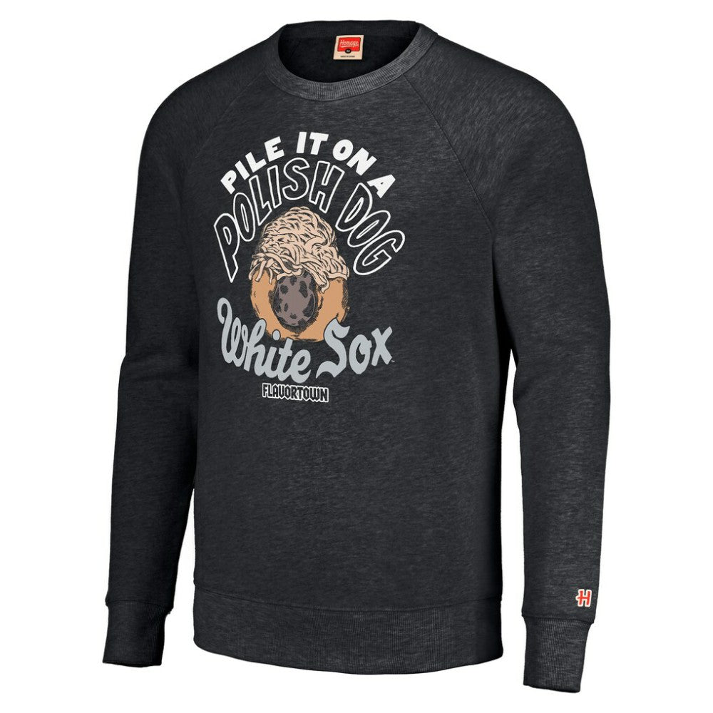 Chicago White Sox MLB x Guy Fieri’s Flavortown Unisex Tri-Blend Pullover Sweatshirt - Charcoal - MLB Lifestyle