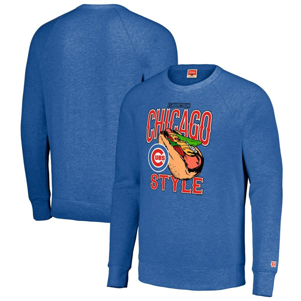 Chicago Cubs MLB x Guy Fieri’s Flavortown Unisex Tri-Blend Pullover Sweatshirt - Royal - MLB Online