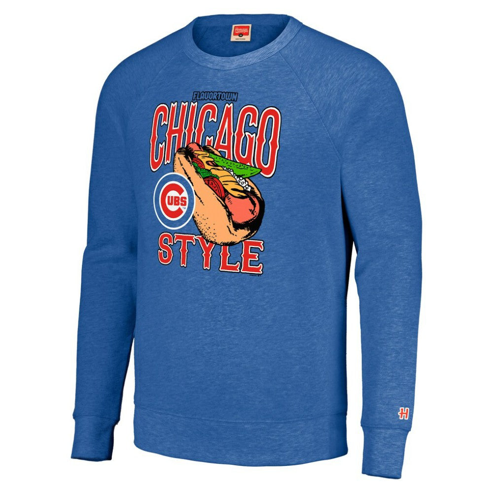 Chicago Cubs MLB x Guy Fieri’s Flavortown Unisex Tri-Blend Pullover Sweatshirt - Royal - MLB Online