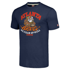 Atlanta Braves MLB x Guy Fieri’s Flavortown Unisex Tri-Blend T-Shirt - Navy - MLB Sale
