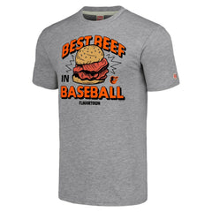 Baltimore Orioles MLB x Guy Fieri’s Flavortown Unisex Tri-Blend T-Shirt - Gray - MLB Discount
