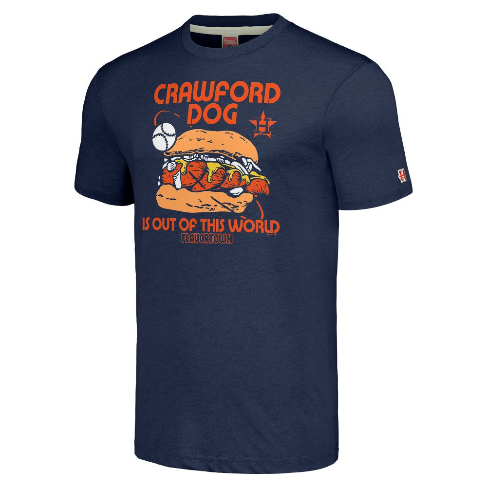 Houston Astros MLB x Guy Fieri’s Flavortown Unisex Tri-Blend T-Shirt - Navy - MLB on Sale