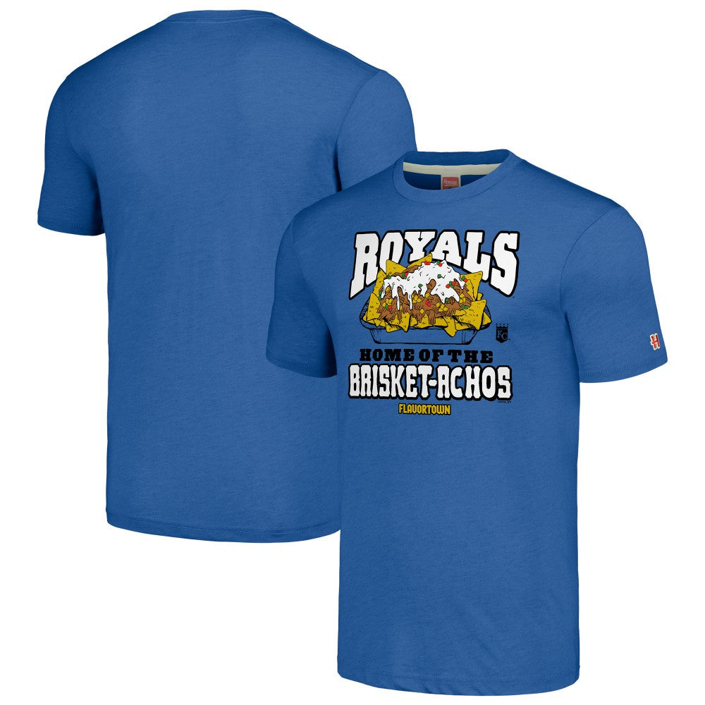 Kansas City Royals MLB x Guy Fieri’s Flavortown Unisex Tri-Blend T-Shirt - Royal - MLB on Sale