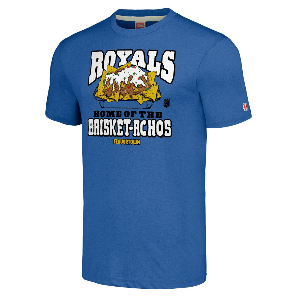 Kansas City Royals MLB x Guy Fieri’s Flavortown Unisex Tri-Blend T-Shirt - Royal - MLB on Sale