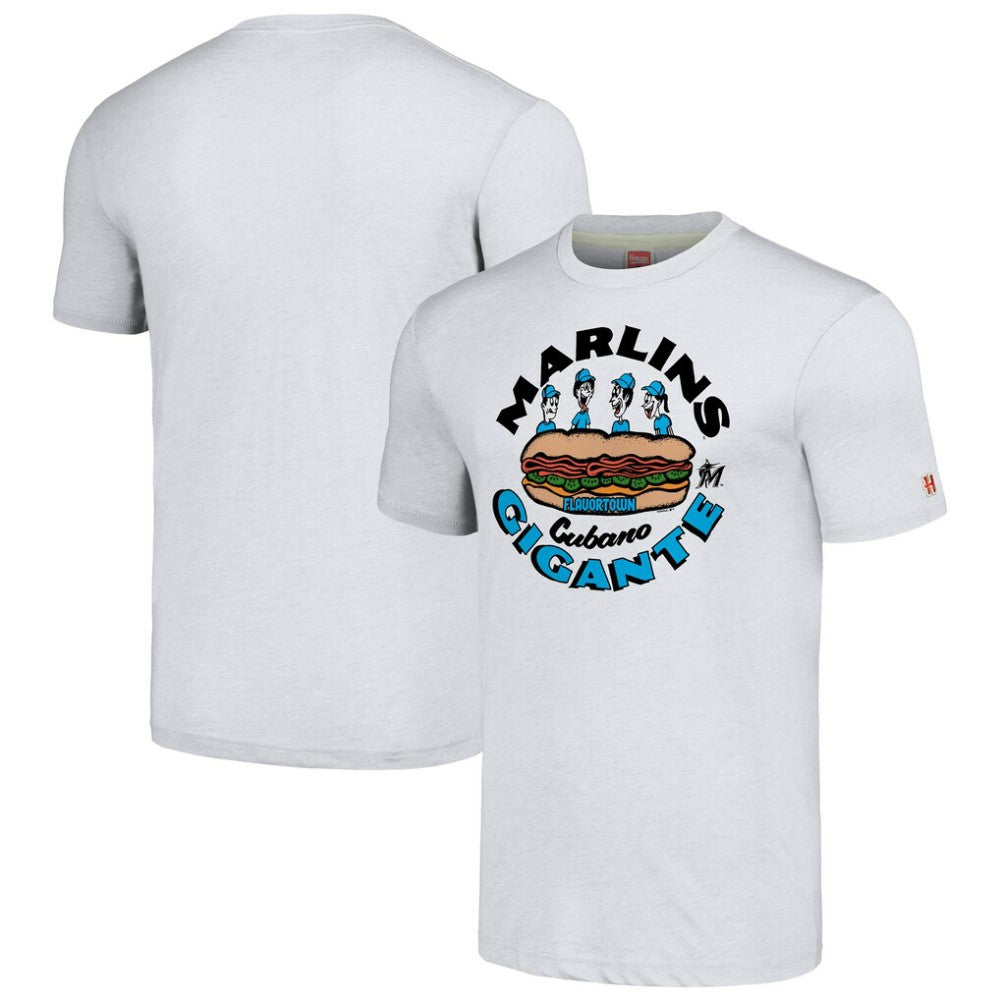 Miami Marlins MLB x Guy Fieri’s Flavortown Unisex Tri-Blend T-Shirt - Ash - MLB Online