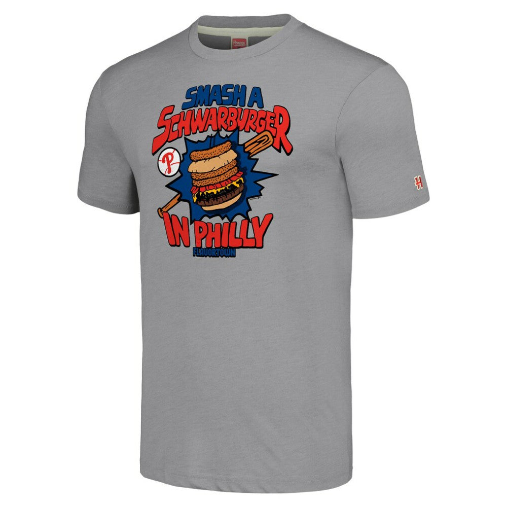 Philadelphia Phillies MLB x Guy Fieri’s Flavortown Unisex Tri-Blend T-Shirt - Gray - MLB on Sale