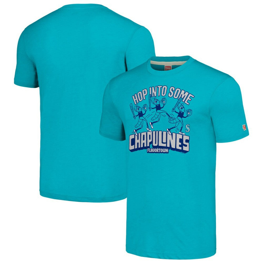 Seattle Mariners MLB x Guy Fieri’s Flavortown Unisex Tri-Blend T-Shirt - Teal - MLB Lifestyle