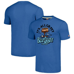 Toronto Blue Jays MLB x Guy Fieri’s Flavortown Unisex Tri-Blend T-Shirt - Royal - MLB Lifestyle