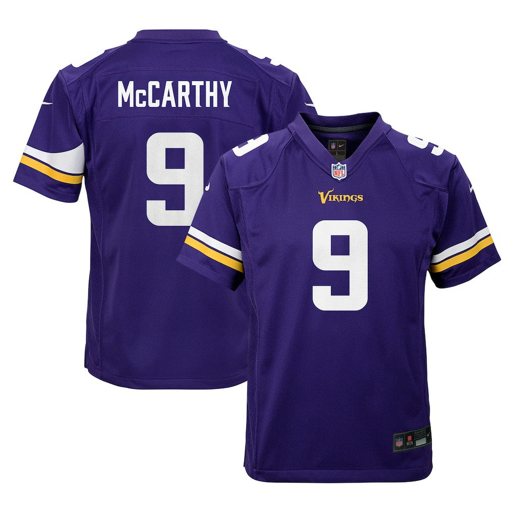 Nike J.J. McCarthy Minnesota Vikings Youth Game Jersey Purple