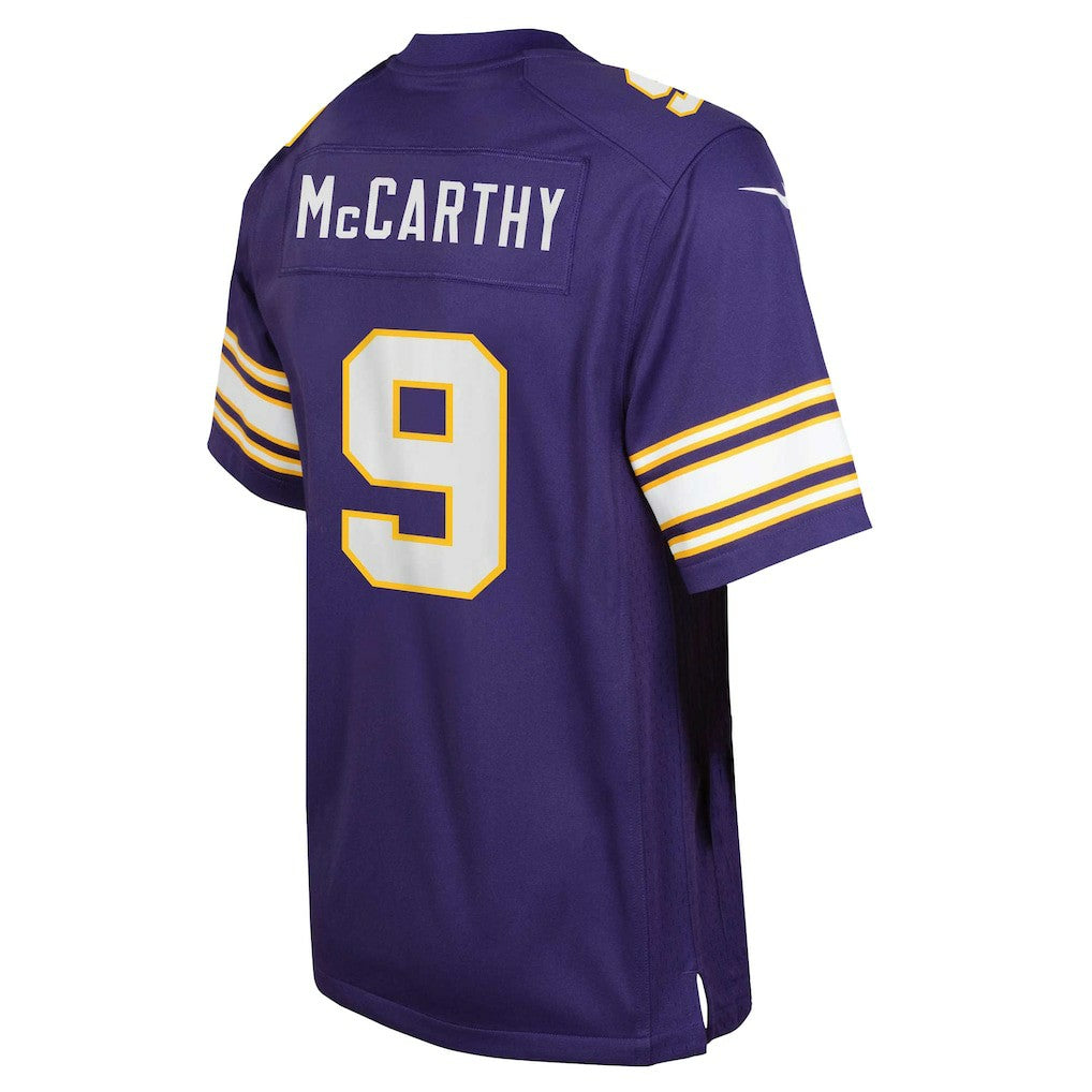 Nike J.J. McCarthy Minnesota Vikings Youth Game Jersey Purple