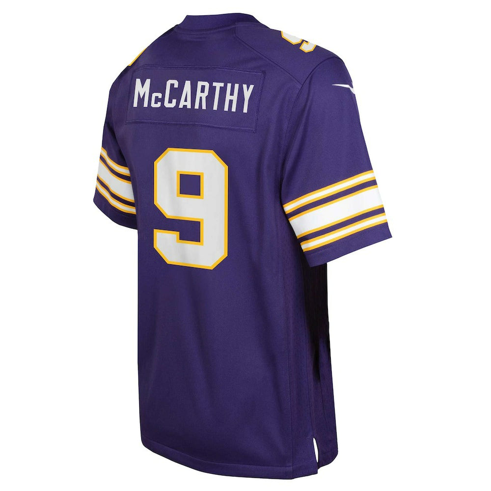 Nike J.J. McCarthy Minnesota Vikings Youth Game Jersey Purple