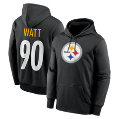 Nike T.J. Watt Pittsburgh Steelers Player Name & Number Therma Hoodie Black