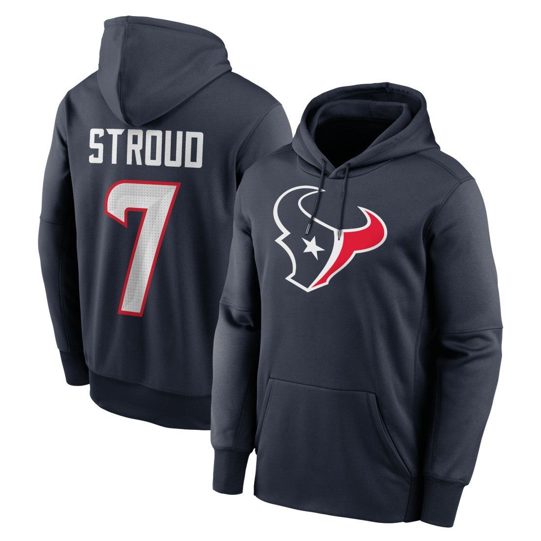 Nike C.J. Stroud Houston Texans Player Name & Number Therma Hoodie Navy