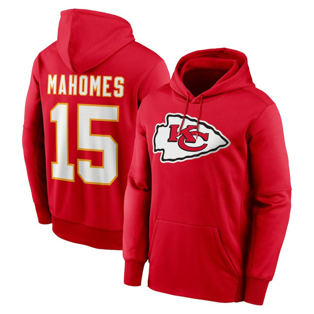 Nike Patrick Mahomes Kansas City Chiefs Player Name & Number Therma Hoodie Red