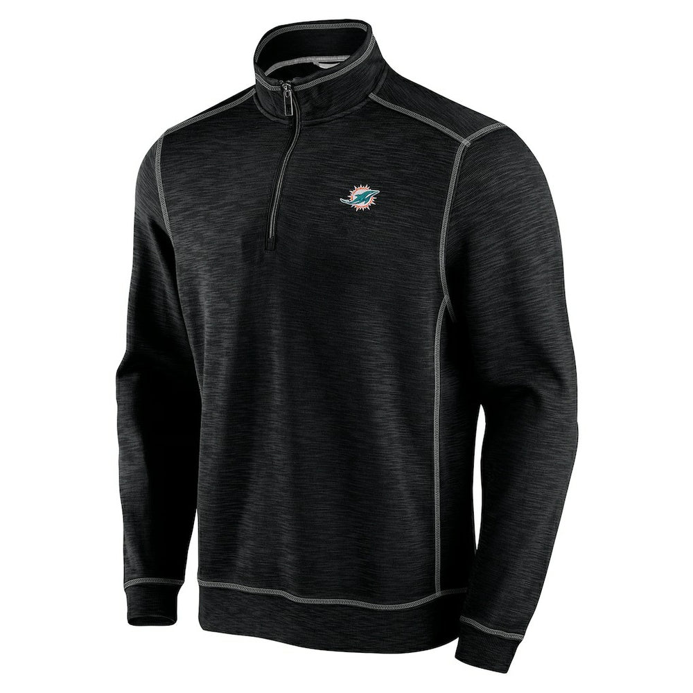 Miami Dolphins Big & Tall Tobago Bay Half-Zip Sweatshirt Black