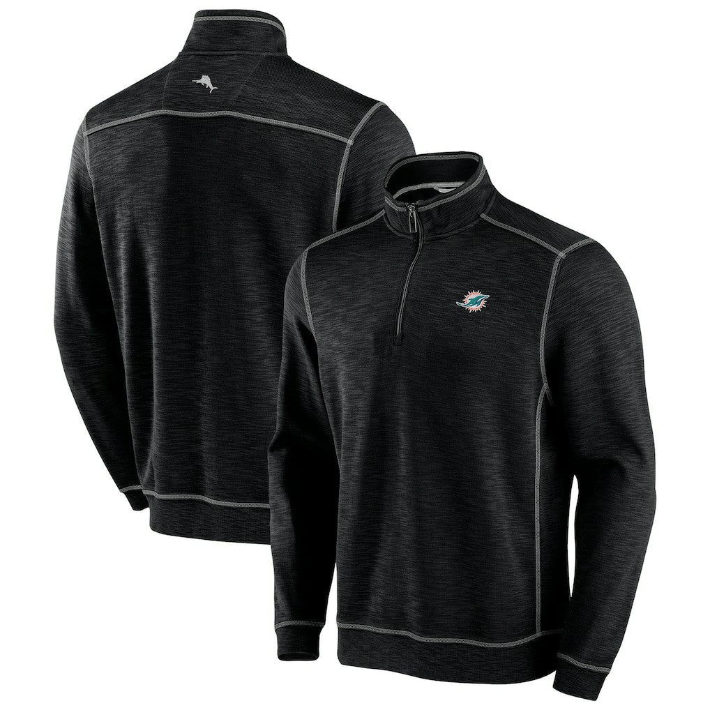 Miami Dolphins Tobago Bay Tri-Blend Half-Zip Sweatshirt Black