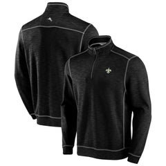 New Orleans Saints Tobago Bay Tri-Blend Half-Zip Sweatshirt Black