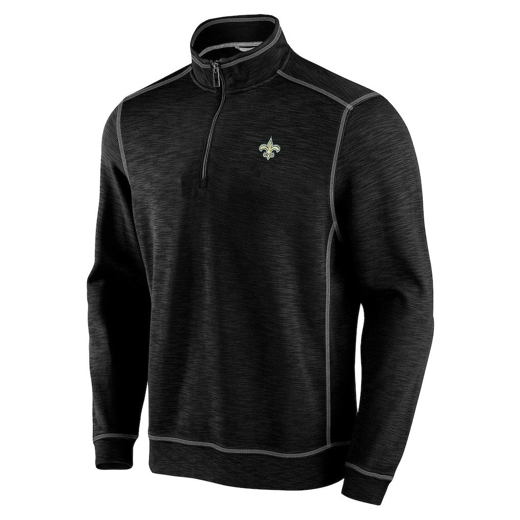 New Orleans Saints Tobago Bay Tri-Blend Half-Zip Sweatshirt Black
