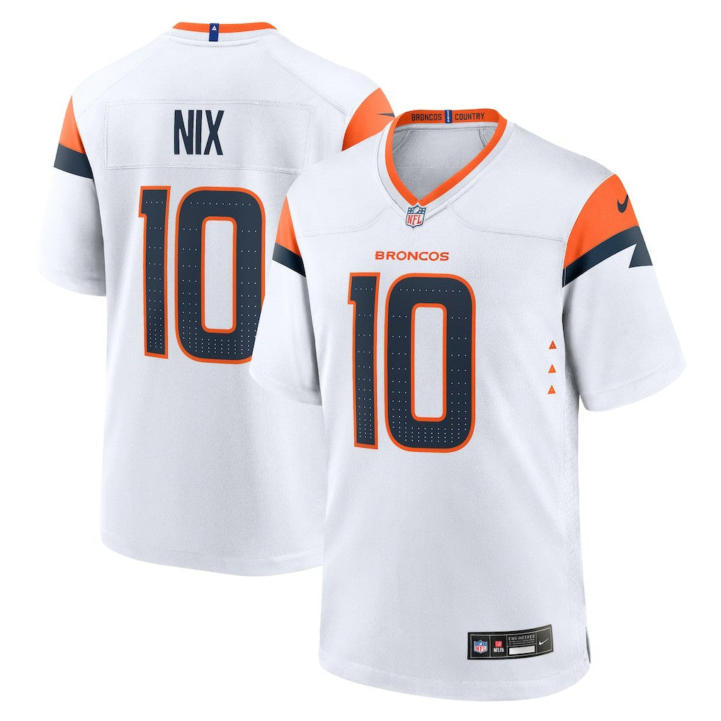 Nike Bo Nix Denver Broncos Game Jersey White