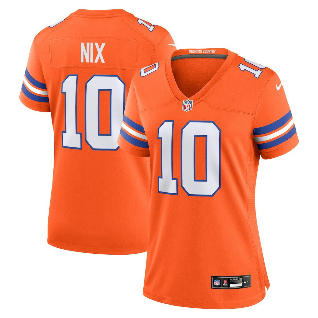 Nike Bo Nix Denver Broncos Women's Mile High Collection 1977 Throwback Player Game Jersey Orange