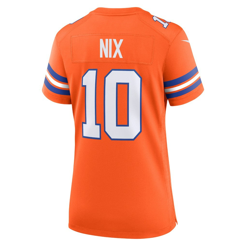 Nike Bo Nix Denver Broncos Women's Mile High Collection 1977 Throwback Player Game Jersey Orange
