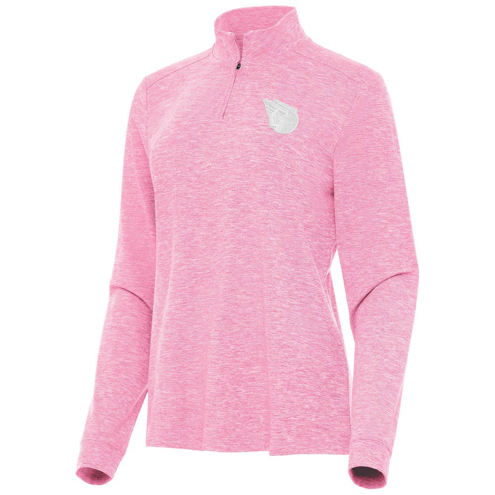 Cleveland Guardians Antigua Women's Mentor Lightweight Mock Neck Quarter-Zip Top - Pink - MLB Sale