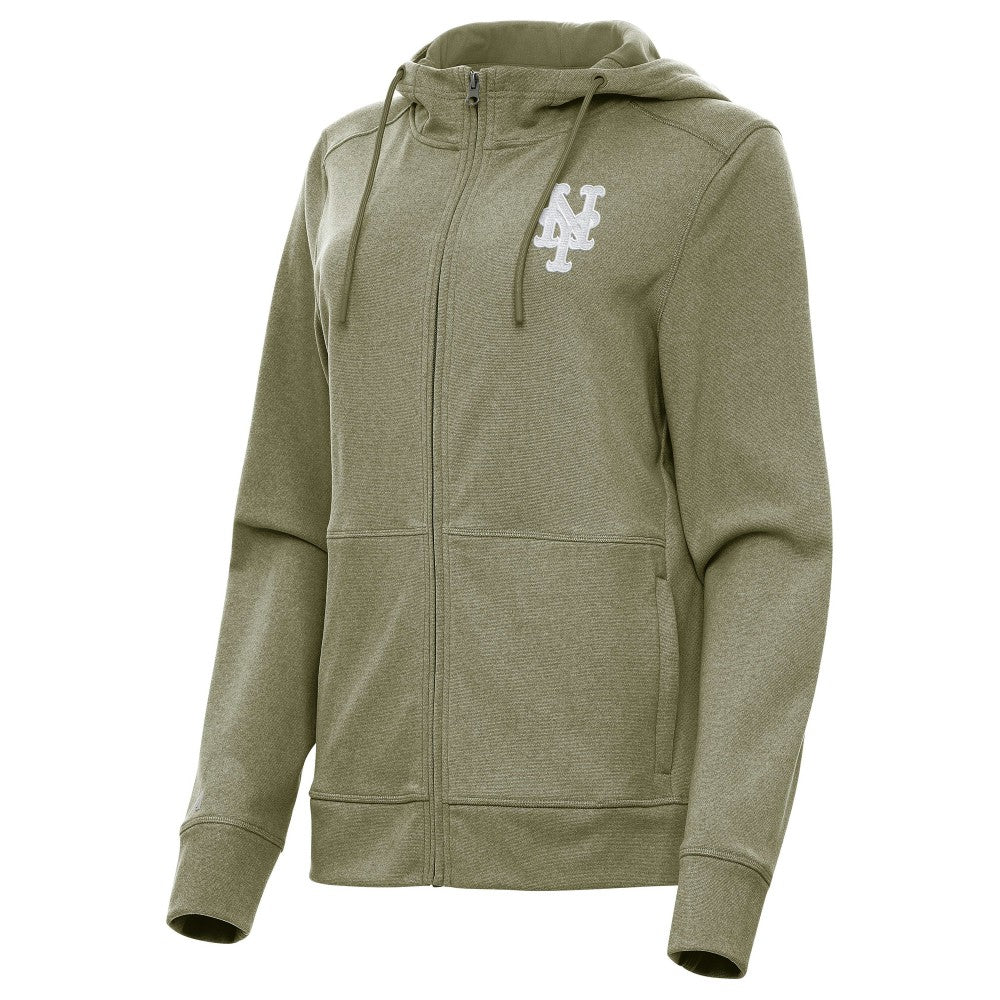New York Mets Antigua Women's Seeker Full-Zip Hoodie Jacket - Olive - MLB Sale