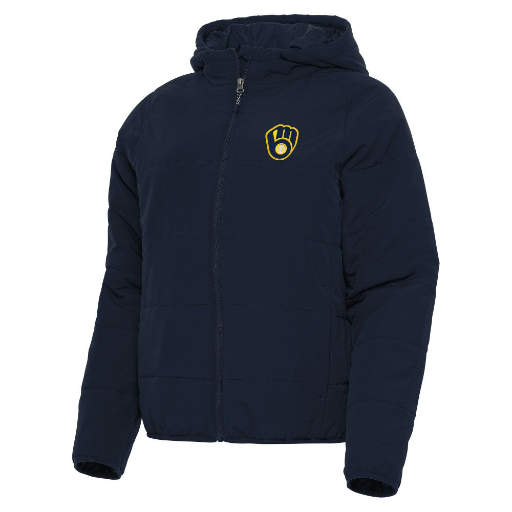 Milwaukee Brewers Antigua Women's Universe Full-Zip Hoodie Jacket - Navy - MLB Online