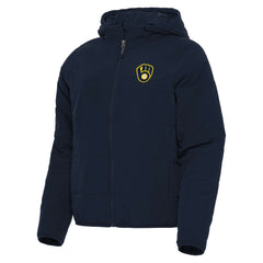 Milwaukee Brewers Antigua Women's Universe Full-Zip Hoodie Jacket - Navy - MLB Online