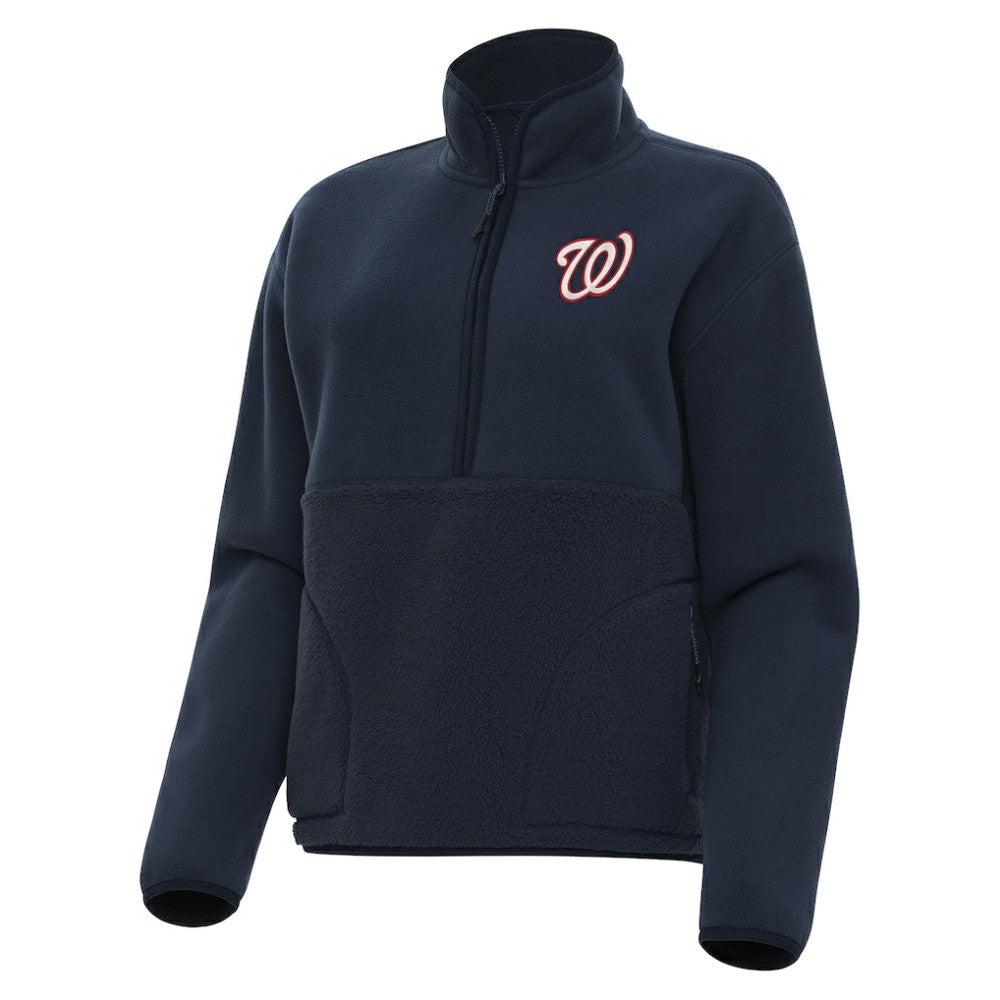 Washington Nationals Antigua Women's Figure Half-Zip Sweatshirt - Navy - MLB Sale