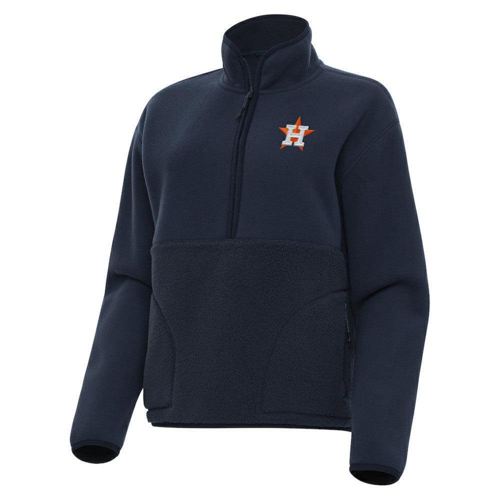 Houston Astros Antigua Women's Figure Half-Zip Sweatshirt - Navy - MLB Discount