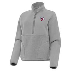 Cleveland Guardians Antigua Women's Figure Half-Zip Sweatshirt - Gray - MLB Lifestyle